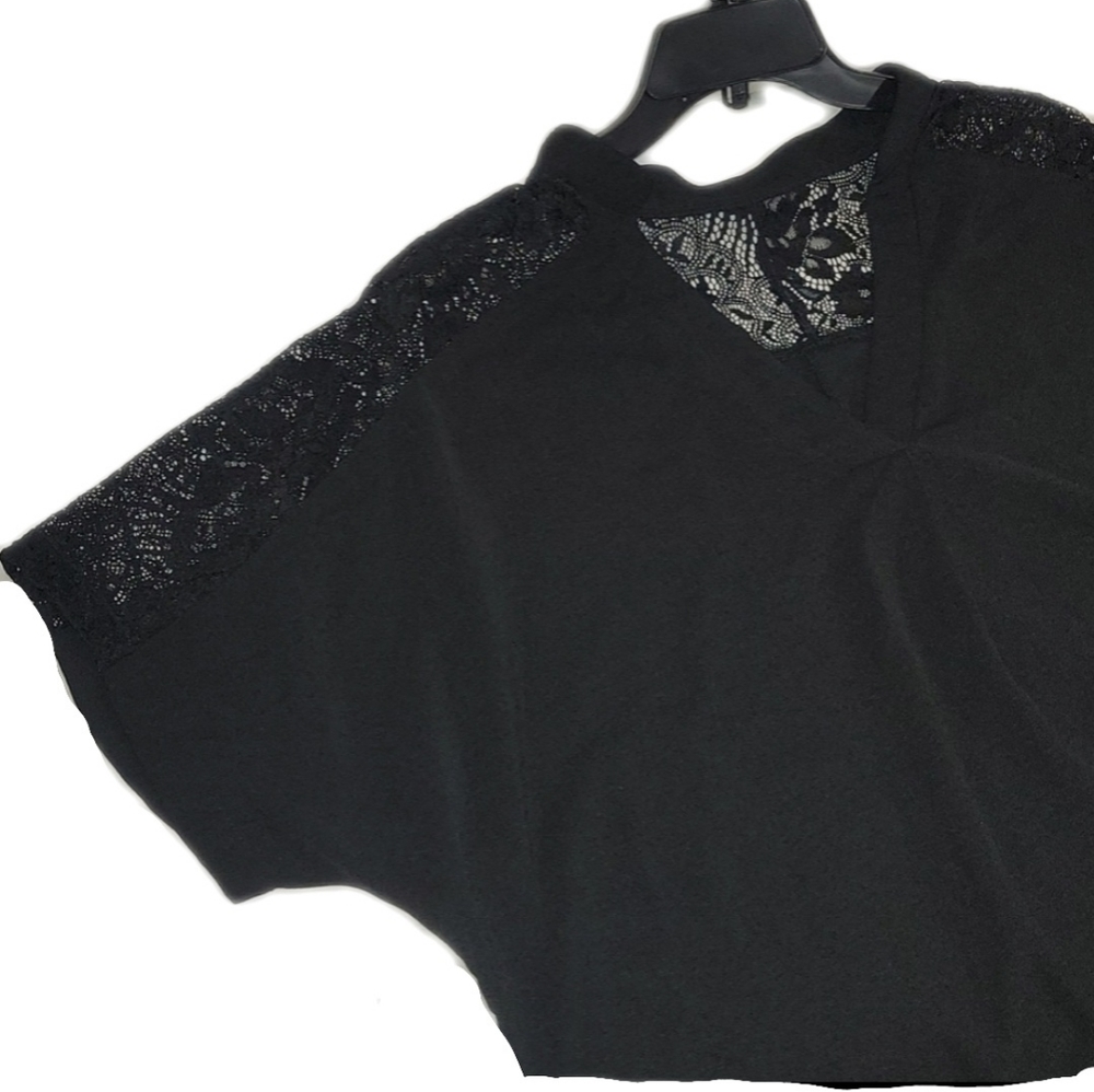 SHEIN 2 TOPS  Black & Red 2XL XXL lace flower detail